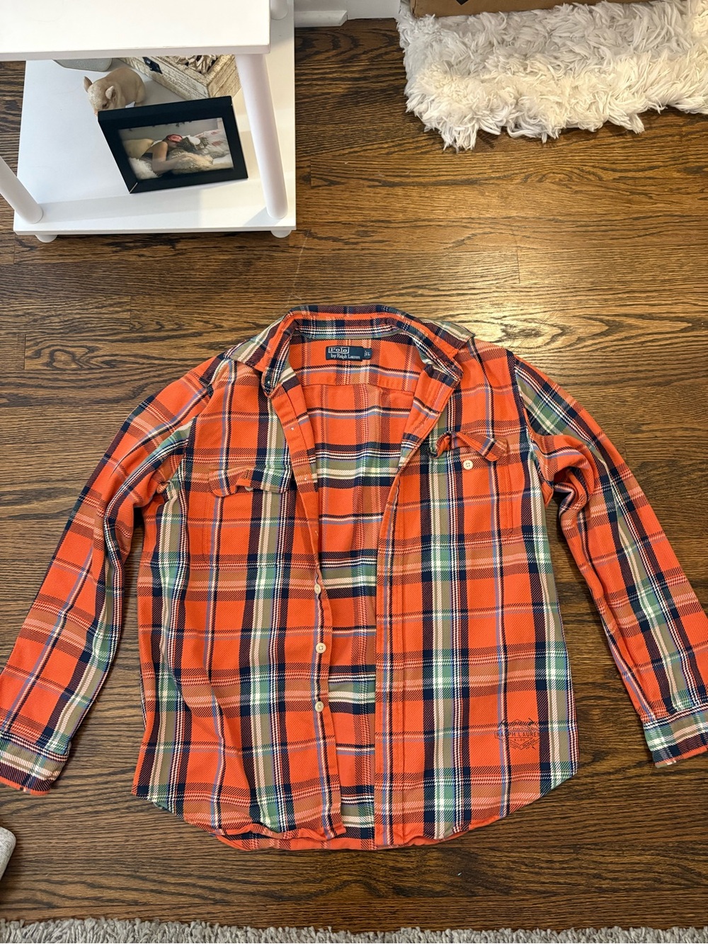 Polo by Ralph Lauren Orange Plaid Long-Sleeve Button-Down Shirt